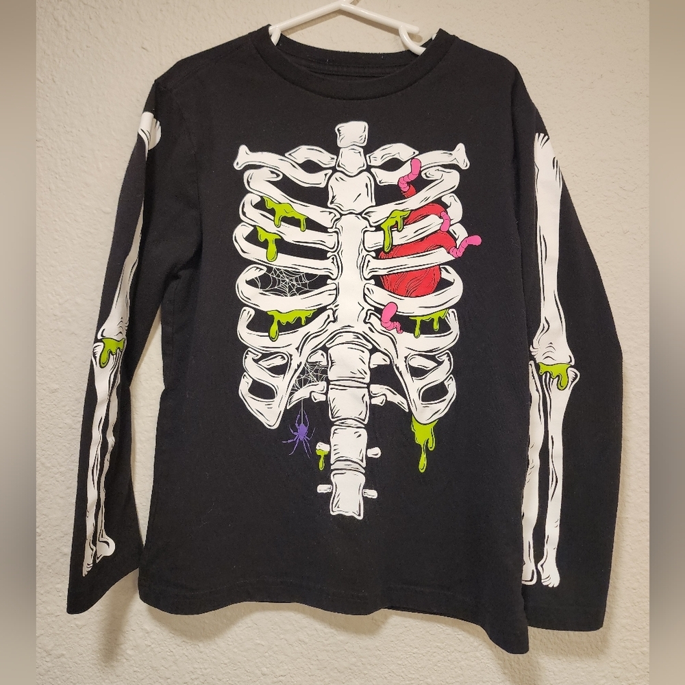 Kids Glow-in-the-Dark Skeleton Long Sleeve Tee
